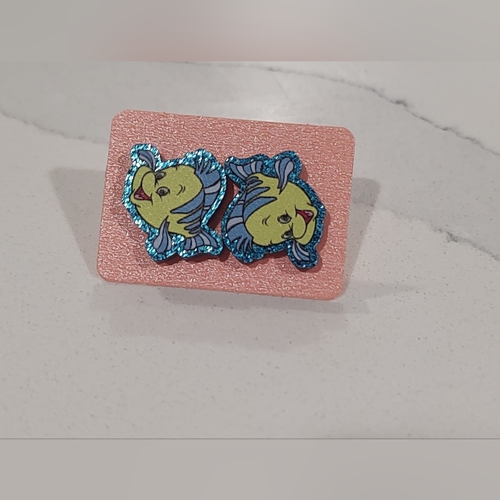 Disney Inspired Little Mermaid Fish Stud Earrings New